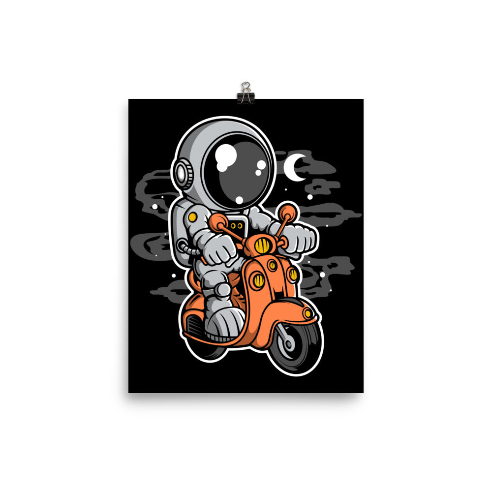 Astronaut Scooter 2 - Matte Poster - 8 x 10