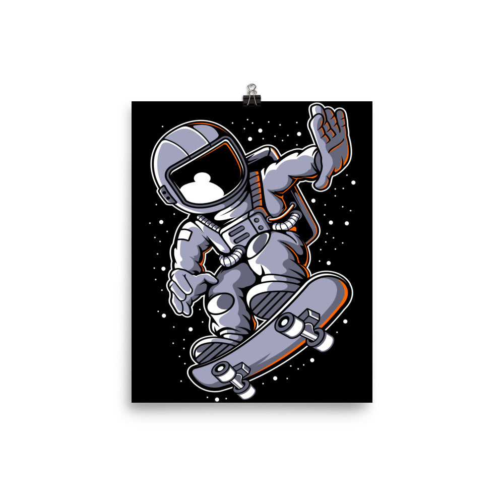 Astronaut Skateboard - Matte Poster - 8 x 10