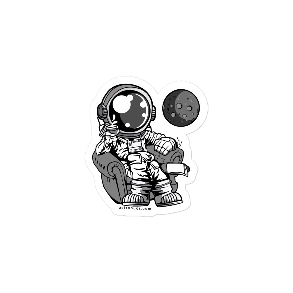 Astronaut Drinking and Relax - Bubble-free stickers - 3 x 3