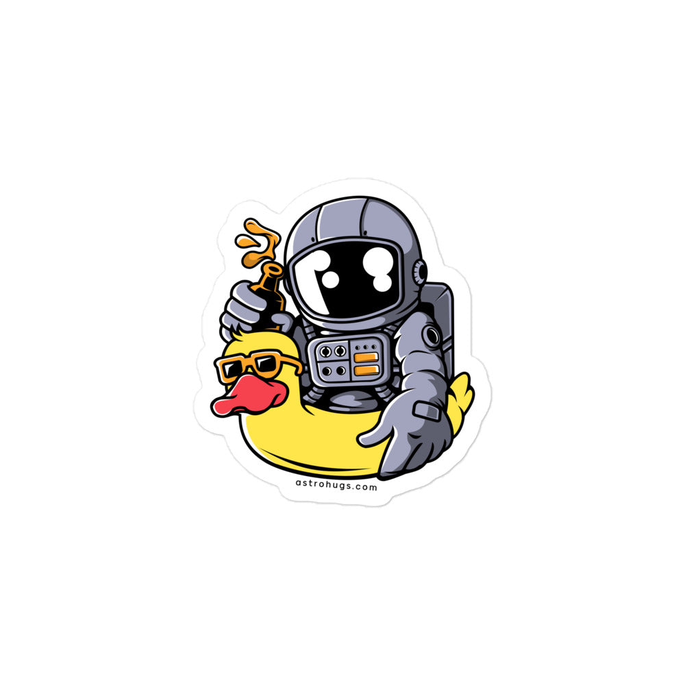 Astronaut Duck Balloon - Bubble-free stickers - 3 x 3