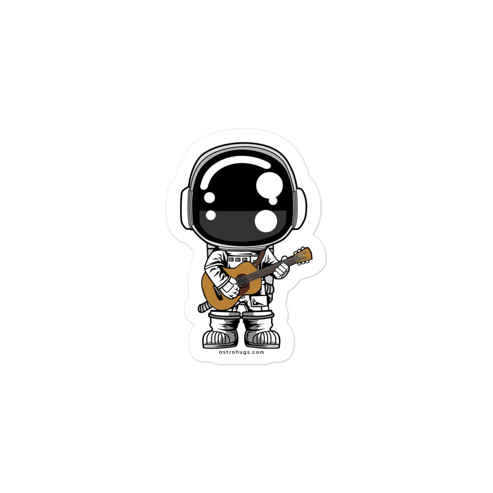 Astronaut Acoustic Guitar - Bubble-free stickers - 3" x 3"