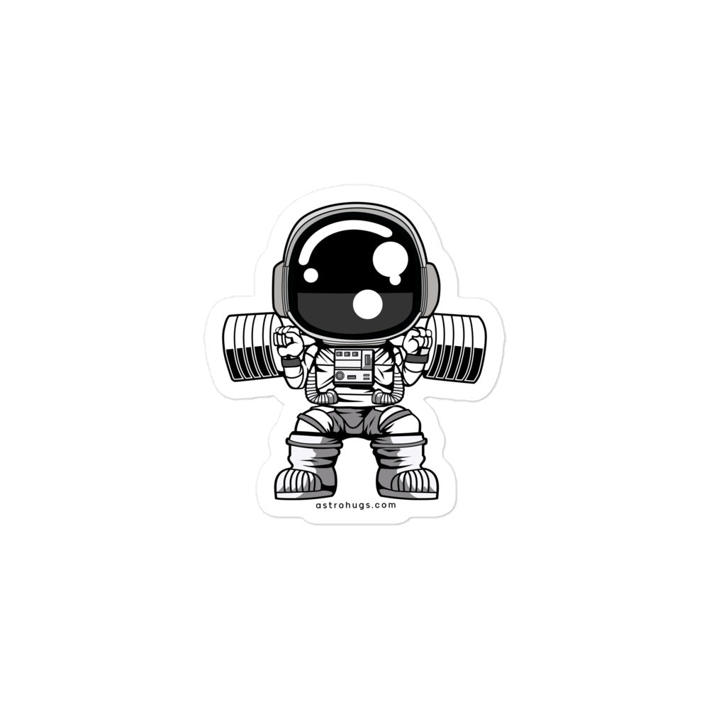 Astronaut Barbell Body Builder - Bubble-free stickers - 3 x 3