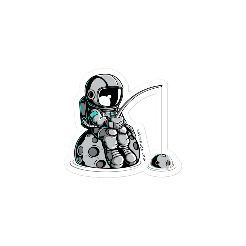 Astronaut Fishing 2 - Bubble-free stickers - 3 x 3