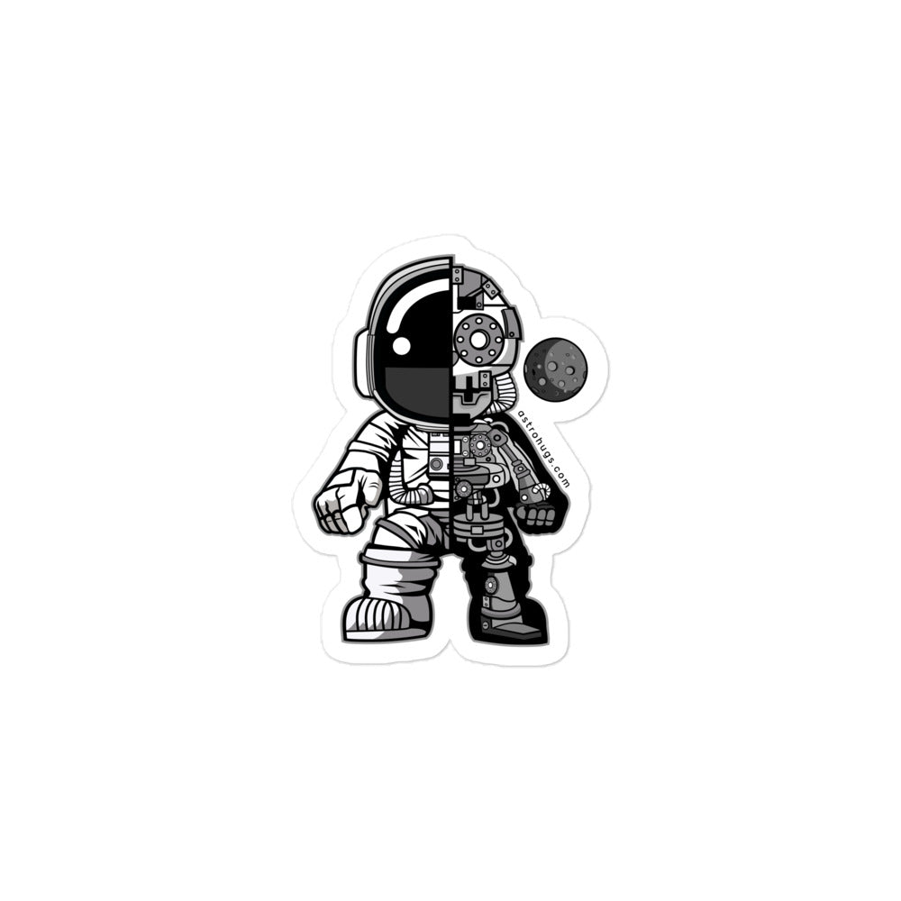 Astronaut Half Robot - Bubble-free stickers - 3 x 3