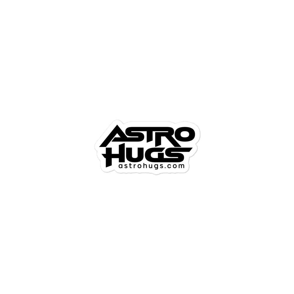 Astro Hugs Black Logo - Bubble-free stickers - 3" x 3"