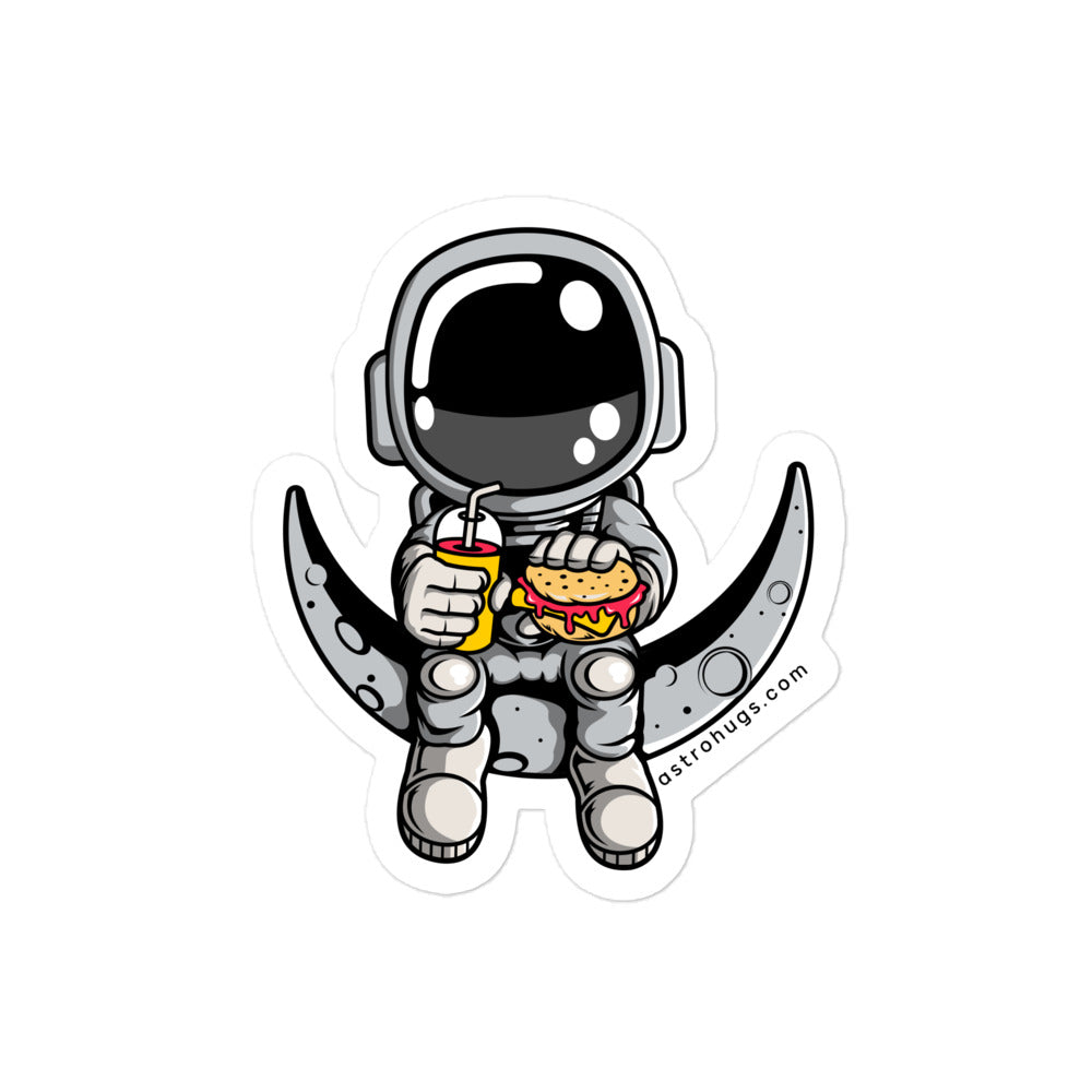 Astronaut Crescent - Bubble-free stickers - 4 x 4