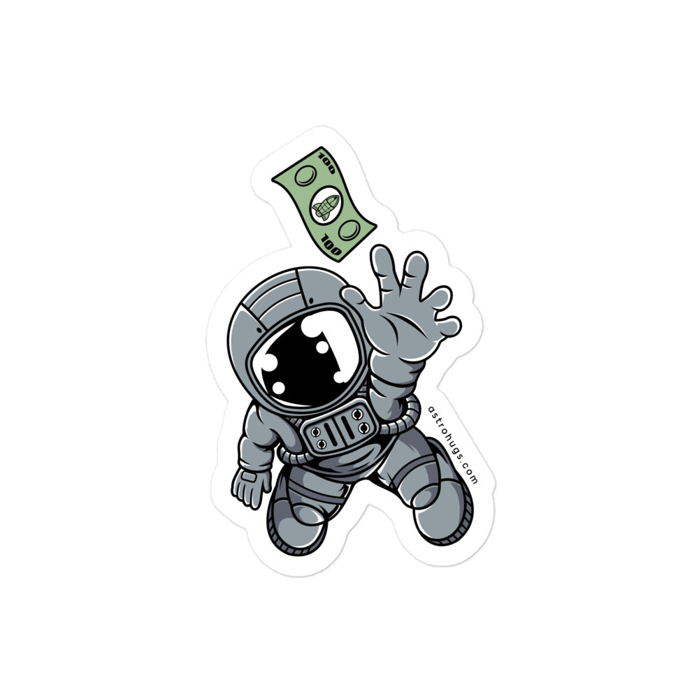 Astronaut Dollar - Bubble-free stickers - 4 x 4