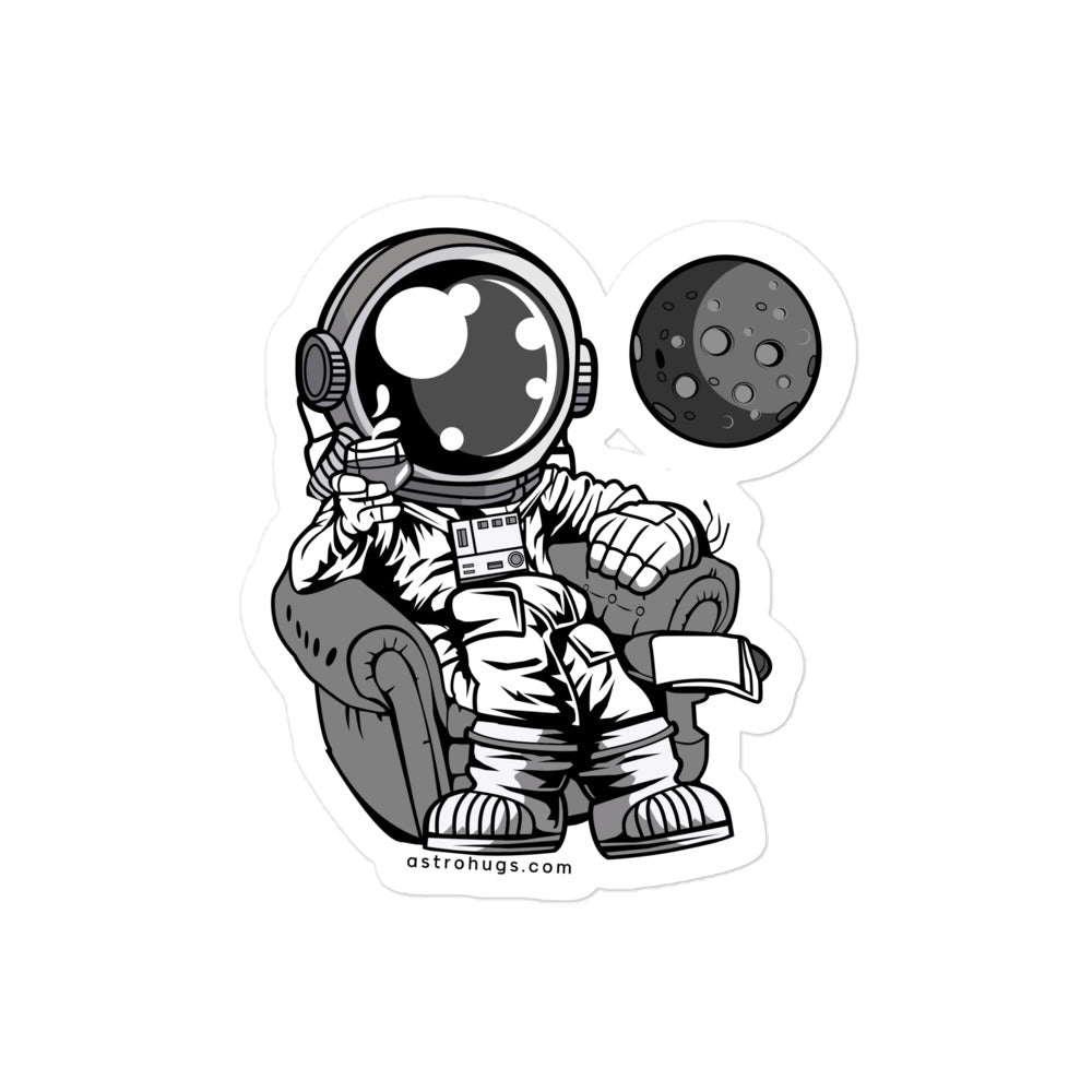 Astronaut Drinking and Relax - Bubble-free stickers - 4 x 4