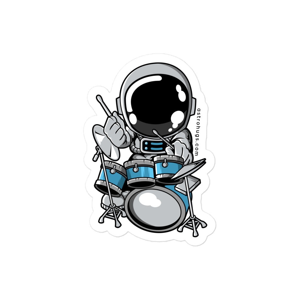 Astronaut Drummer - Bubble-free stickers - 4 x 4