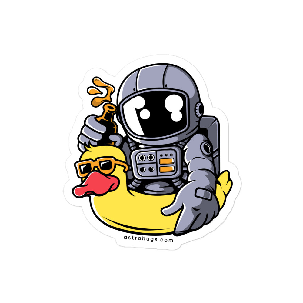 Astronaut Duck Balloon - Bubble-free stickers - 4 x 4