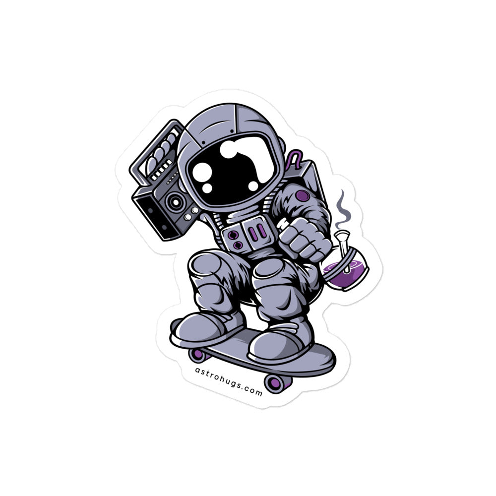 Astronaut Skater Boombox - Bubble-free stickers - 4 x 4