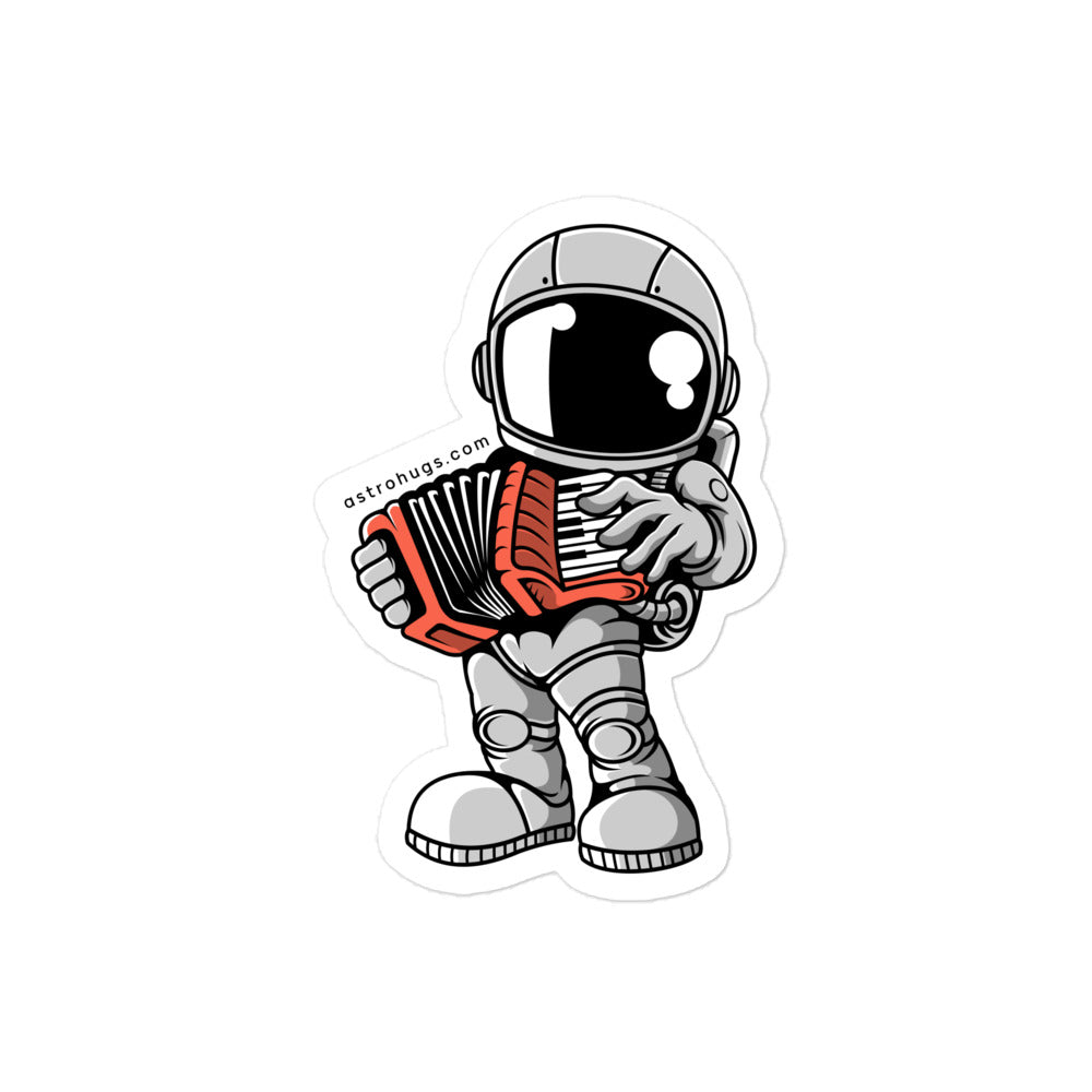 Astronaut Accordion - Bubble-free stickers - 4" x 4"