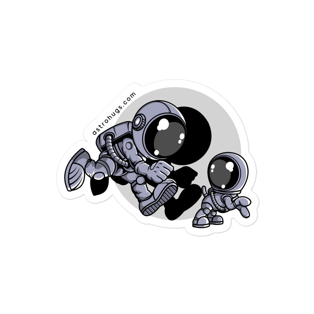 Astronaut and Little Dog - Bubble-free stickers - 4 x 4