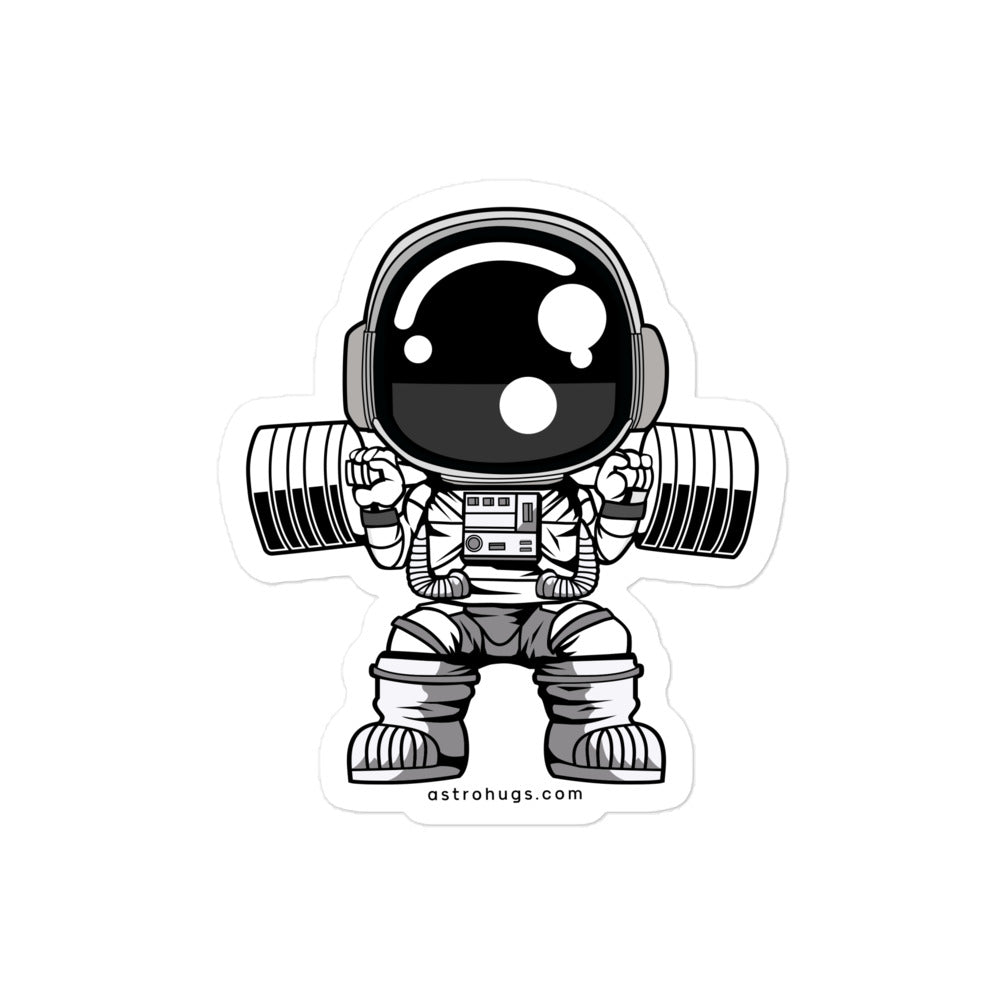 Astronaut Barbell Body Builder - Bubble-free stickers - 4 x 4