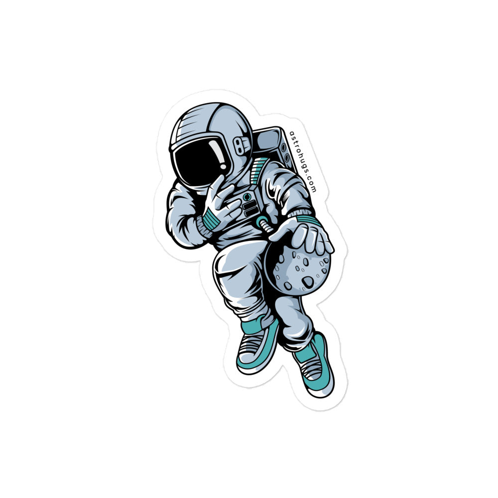 Astronaut Basketball 2 - Bubble-free stickers - 4 x 4