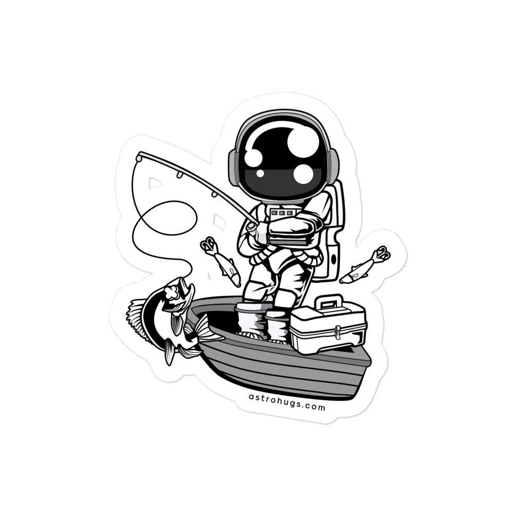 Astronaut Fisherman - Bubble-free stickers - 4 x 4