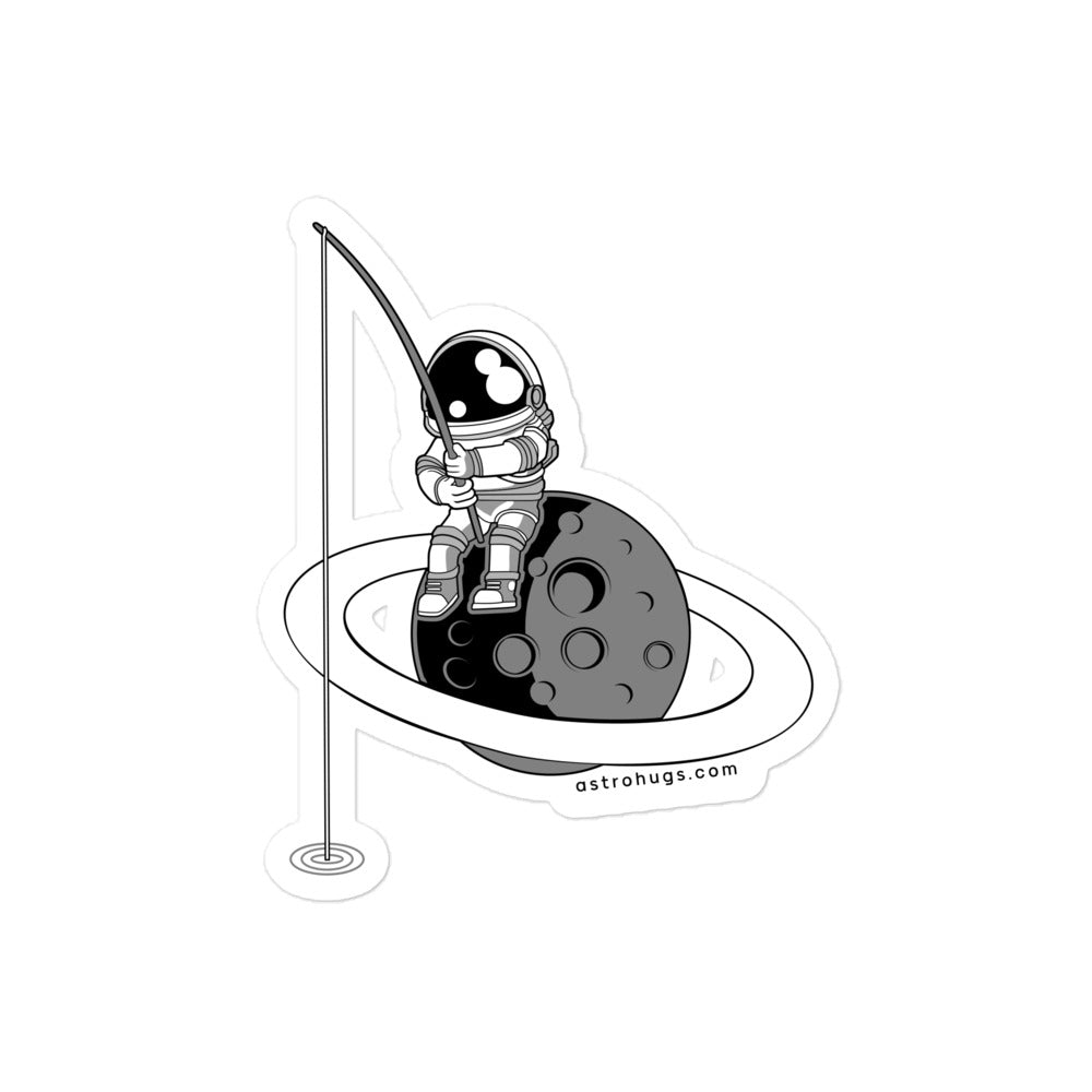 Astronaut Fishing - Bubble-free stickers - 4 x 4