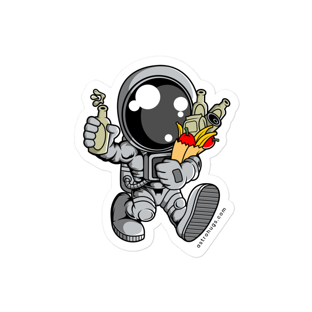 Astronaut Grocery - Bubble-free stickers - 4 x 4