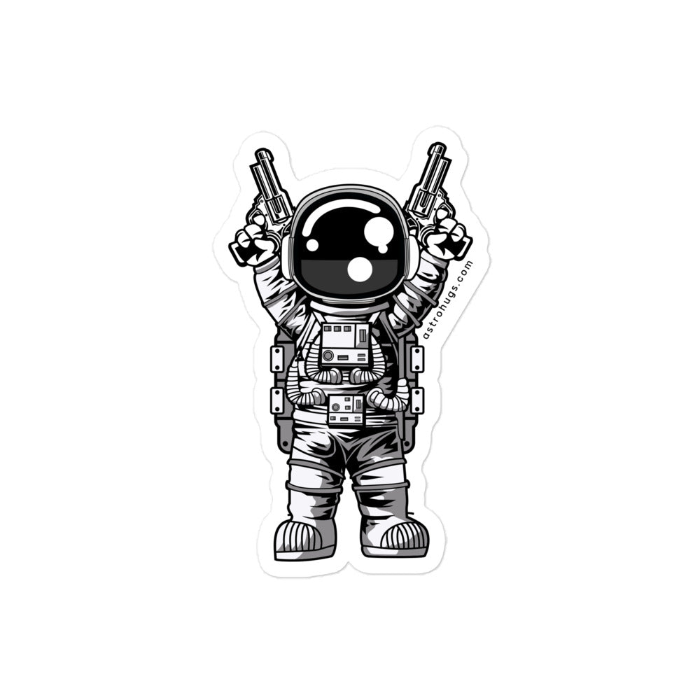 Astronaut Gun - Bubble-free stickers - 4 x 4