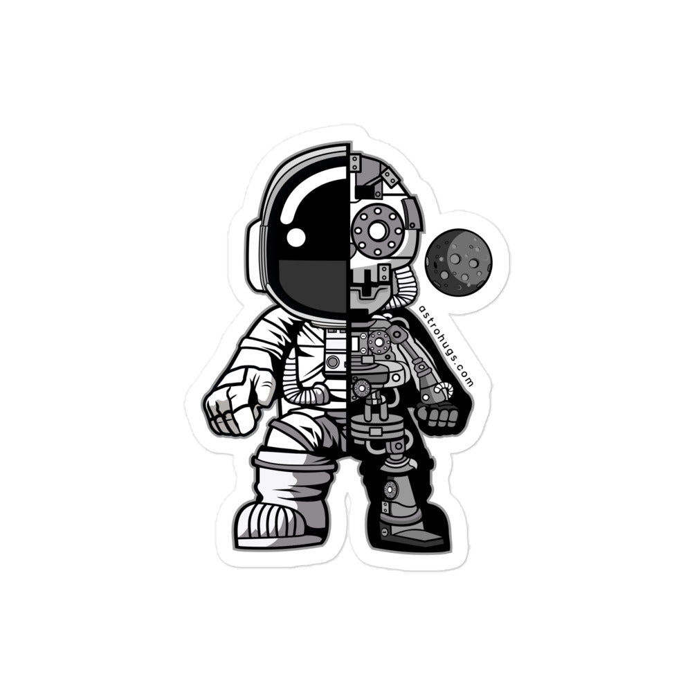 Astronaut Half Robot - Bubble-free stickers - 4 x 4