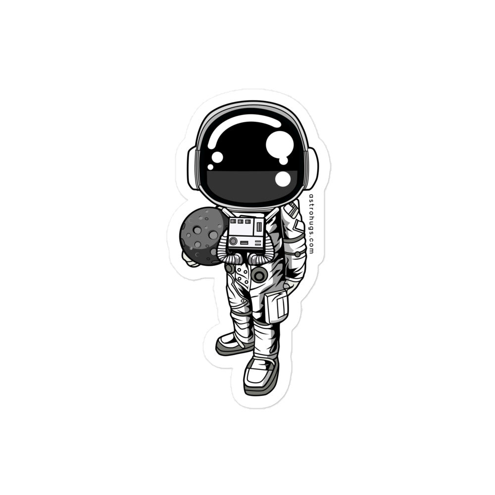 Astronaut Holding the Moon - Bubble-free stickers - 4 x 4