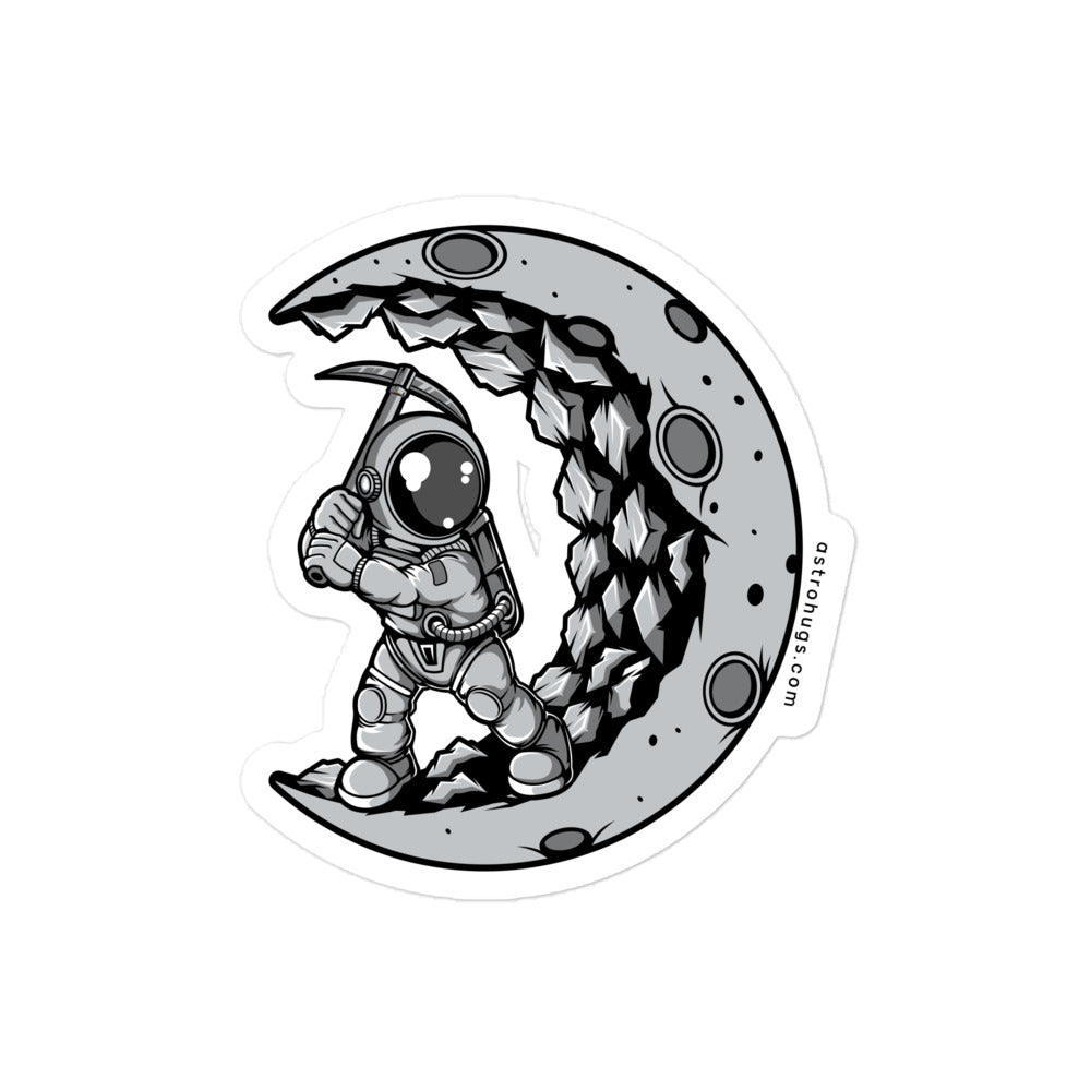 Astronaut Moon Digger - Bubble-free stickers - 4 x 4