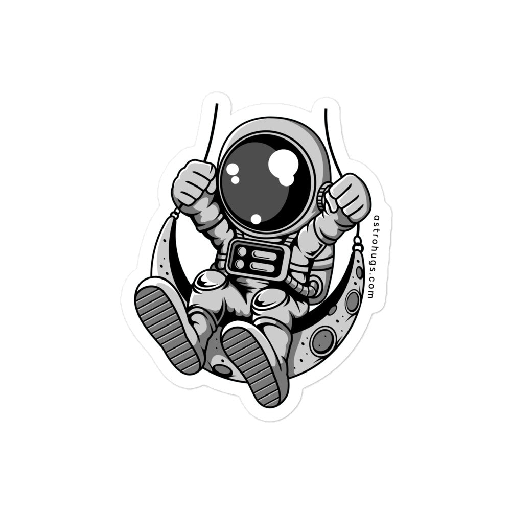 Astronaut Moon Swinger - Bubble-free stickers - 4 x 4