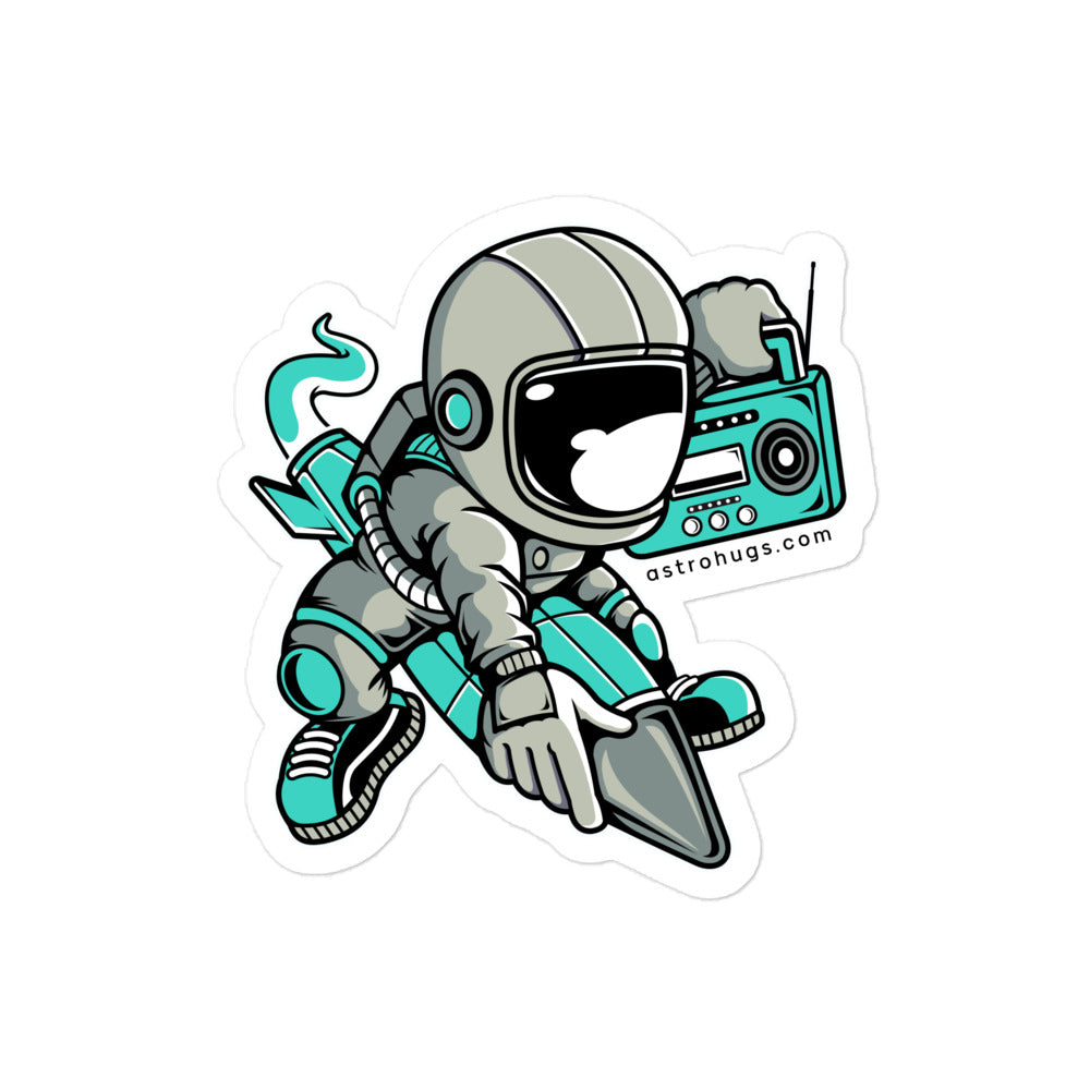 Astronaut Rocket - Bubble-free stickers - 4 x 4