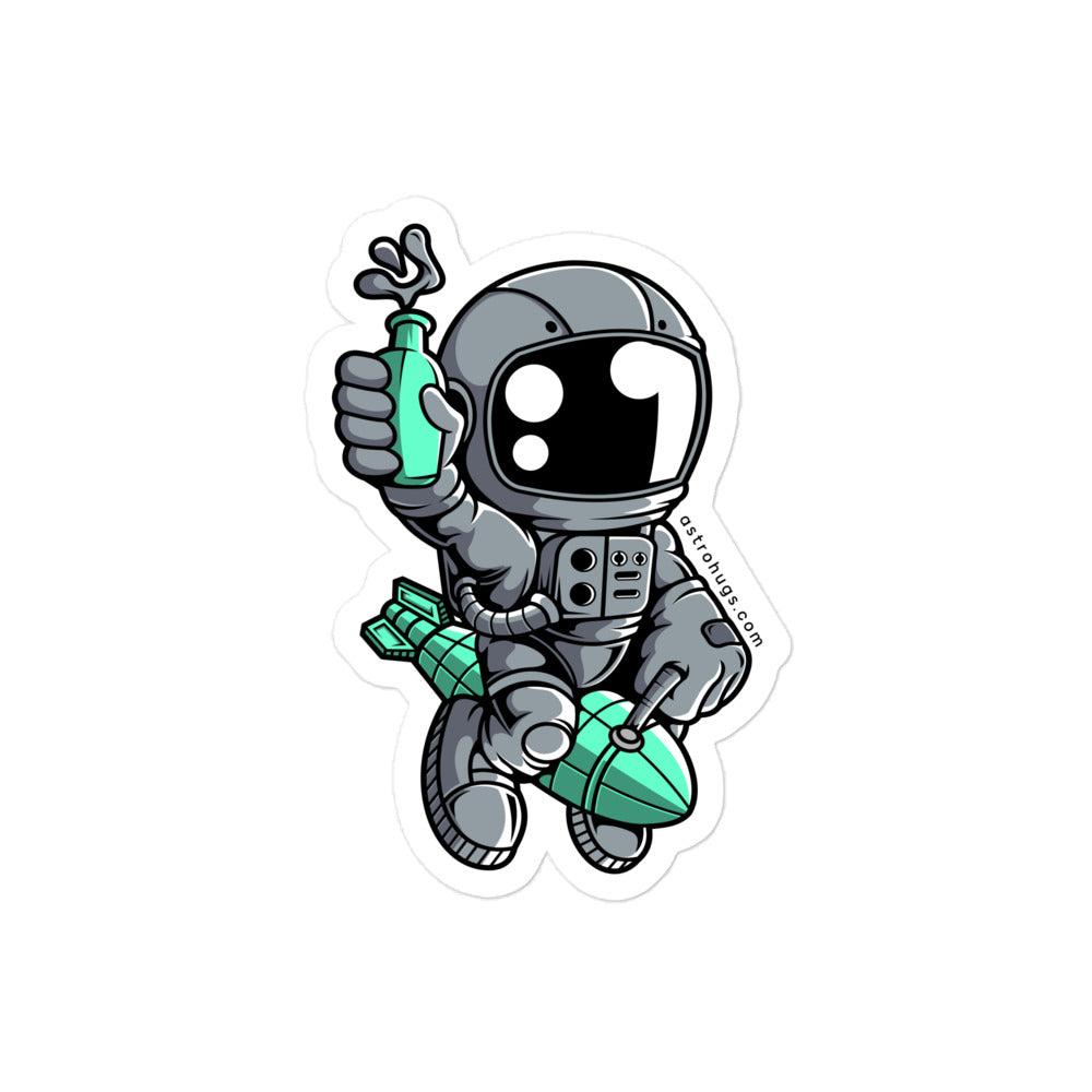 Astronaut Rocket 2 - Bubble-free stickers - 4 x 4