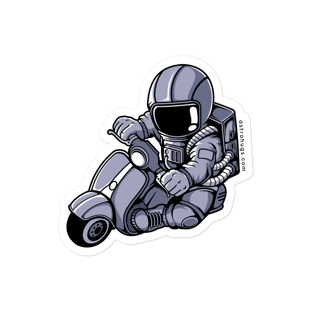 Astronaut Scooter - Bubble-free stickers - 4 x 4