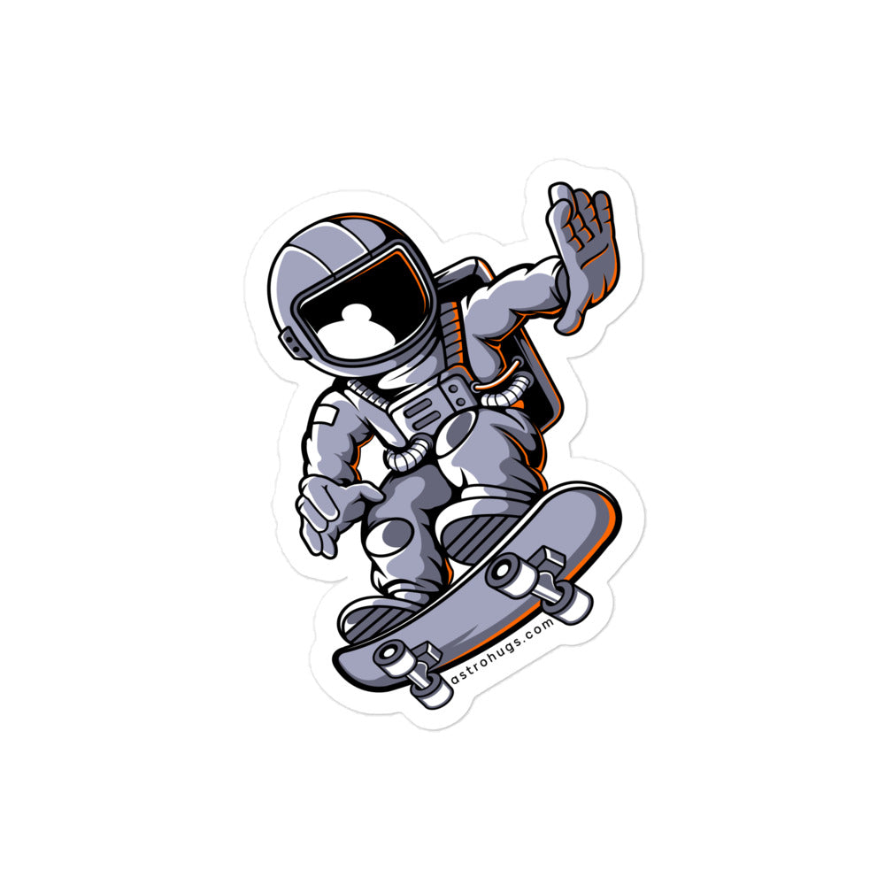 Astronaut Skateboard - Bubble-free stickers - 4 x 4