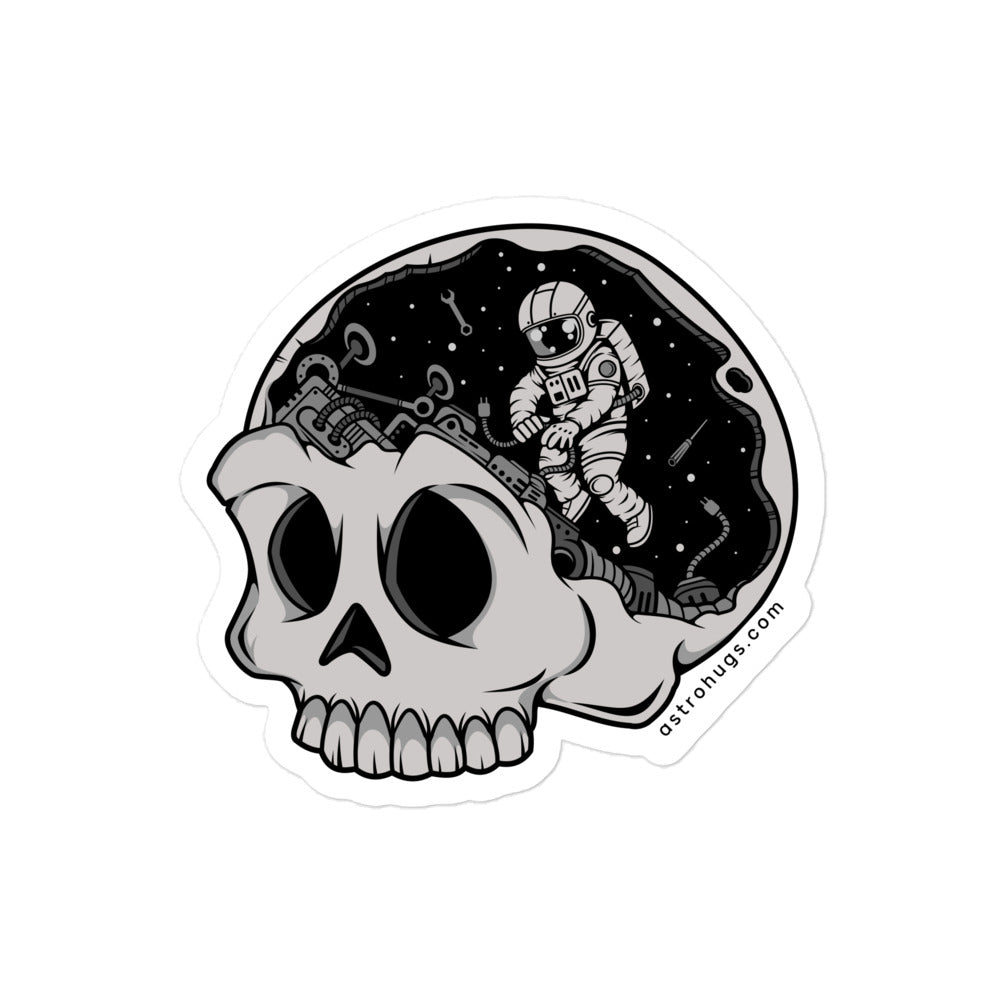 Astronaut Skull Brain - Bubble-free stickers - 4 x 4