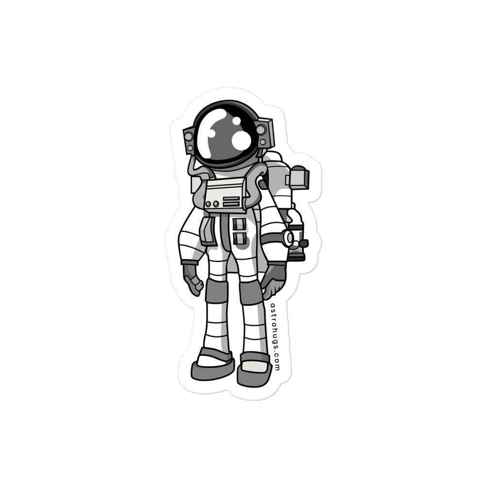 Astronaut Stand - Bubble-free stickers - 4 x 4