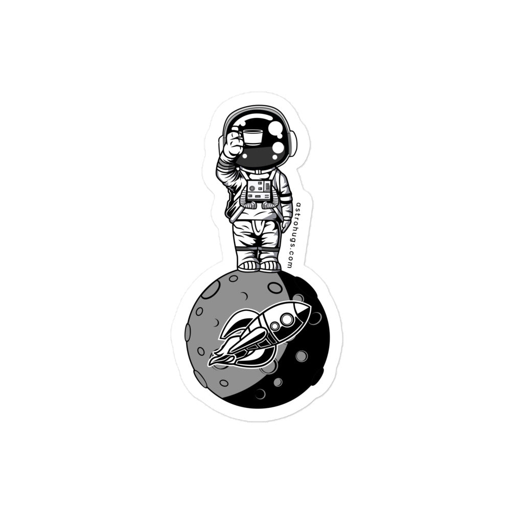 Astronaut Standing on the Moon - Bubble-free stickers - 4 x 4