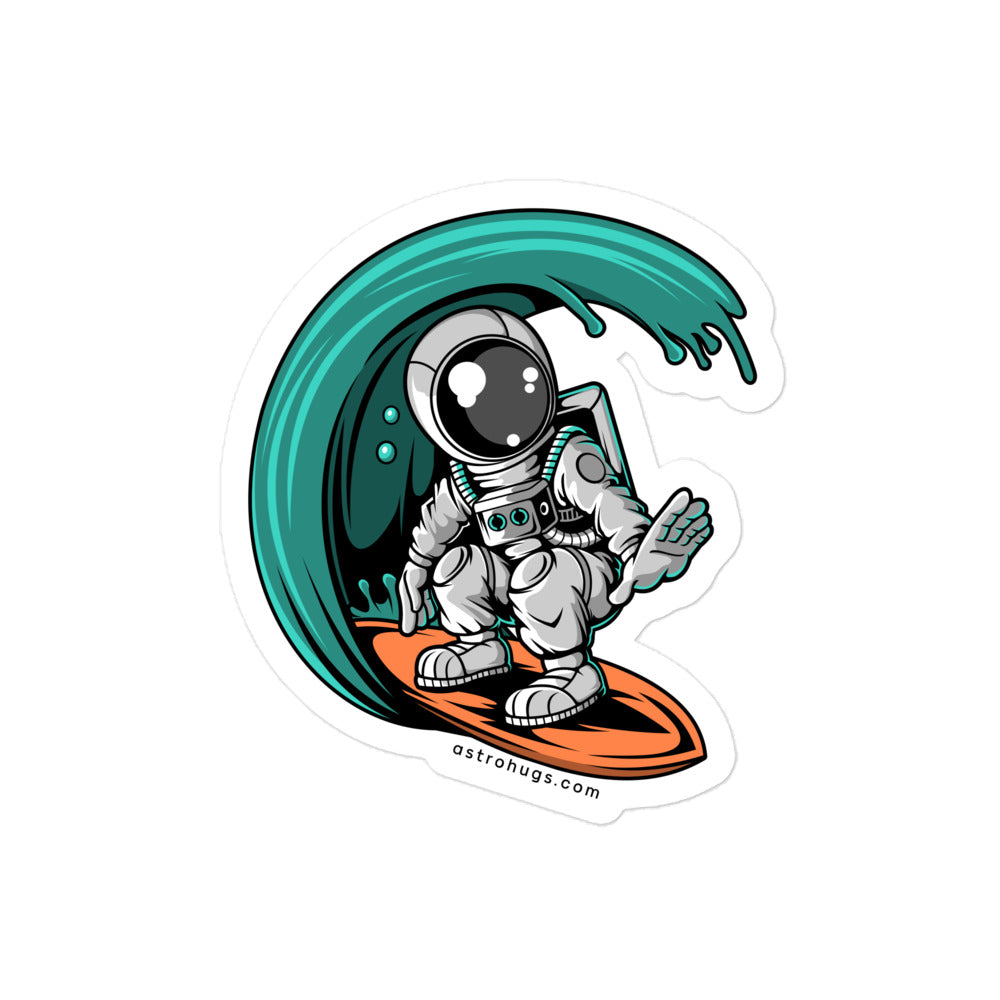 Astronaut Surfing - Bubble-free stickers - 4 x 4