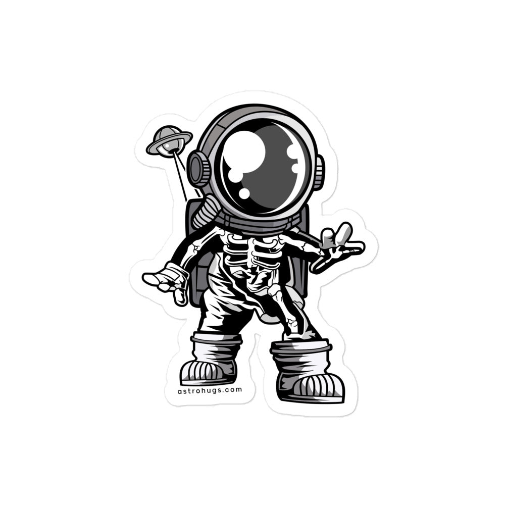 Astronaut Space Skeleton - Bubble-free stickers - 4 x 4