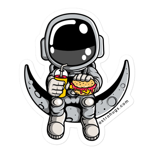 Astronaut Crescent - Bubble-free stickers - 5.5 x 5.5