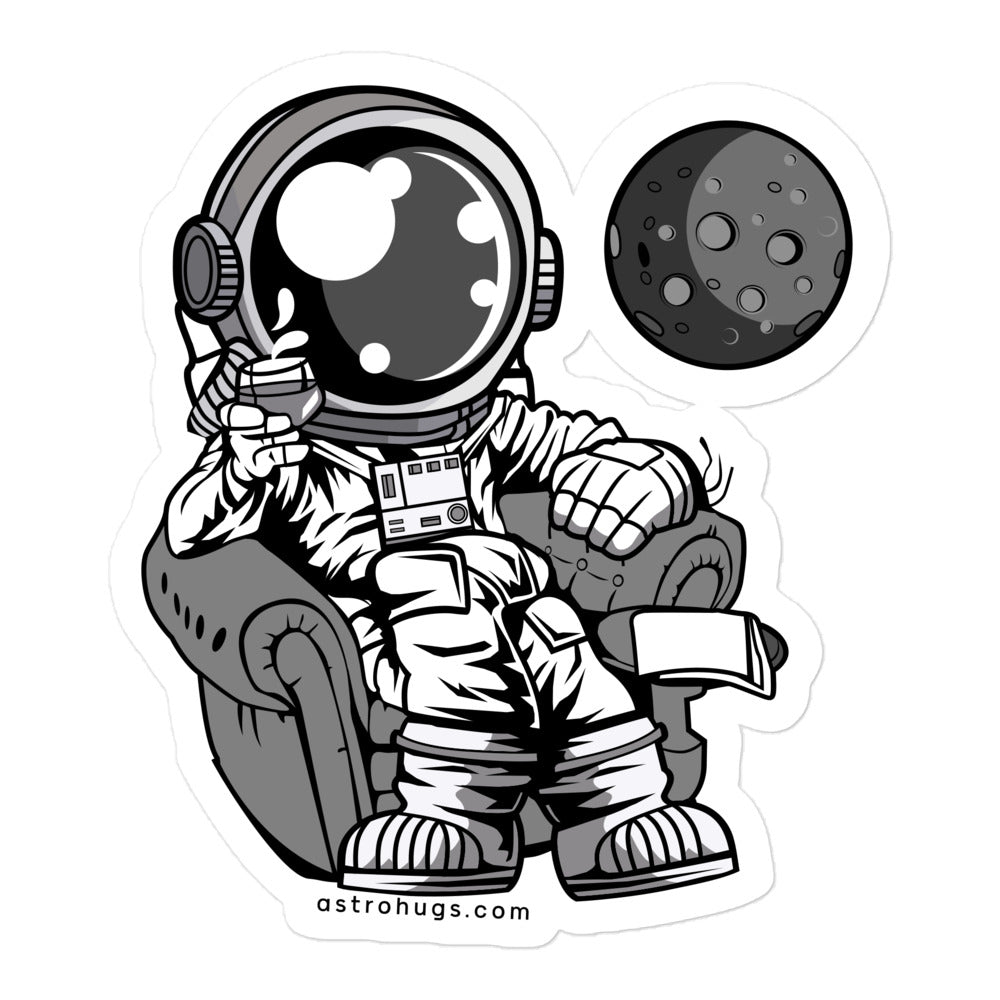 Astronaut Drinking and Relax - Bubble-free stickers - 5.5 x 5.5