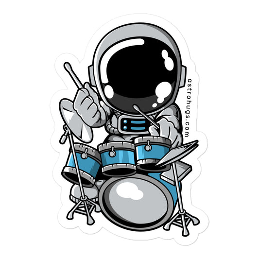 Astronaut Drummer - Bubble-free stickers - 5.5 x 5.5