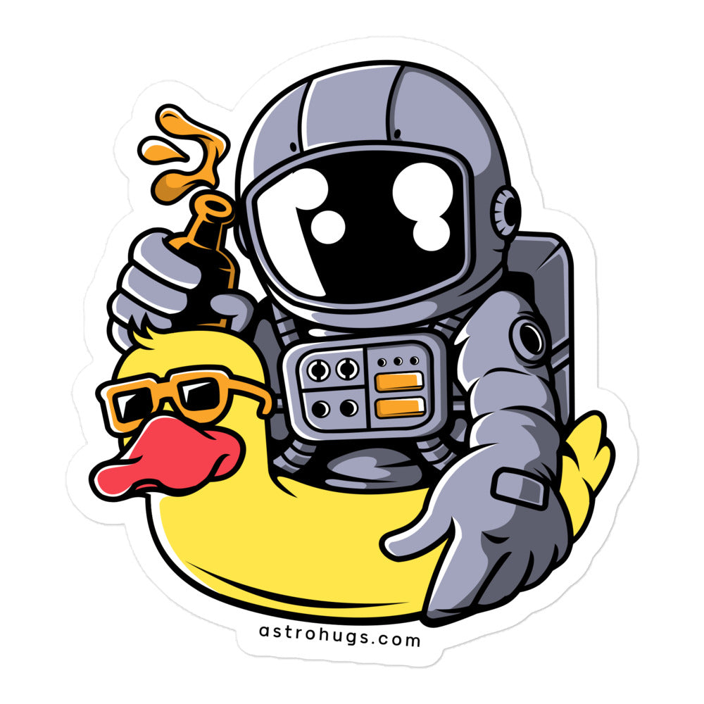 Astronaut Duck Balloon - Bubble-free stickers - 5.5 x 5.5