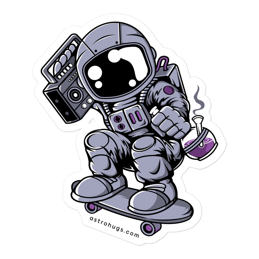 Astronaut Skater Boombox - Bubble-free stickers - 5.5 x 5.5