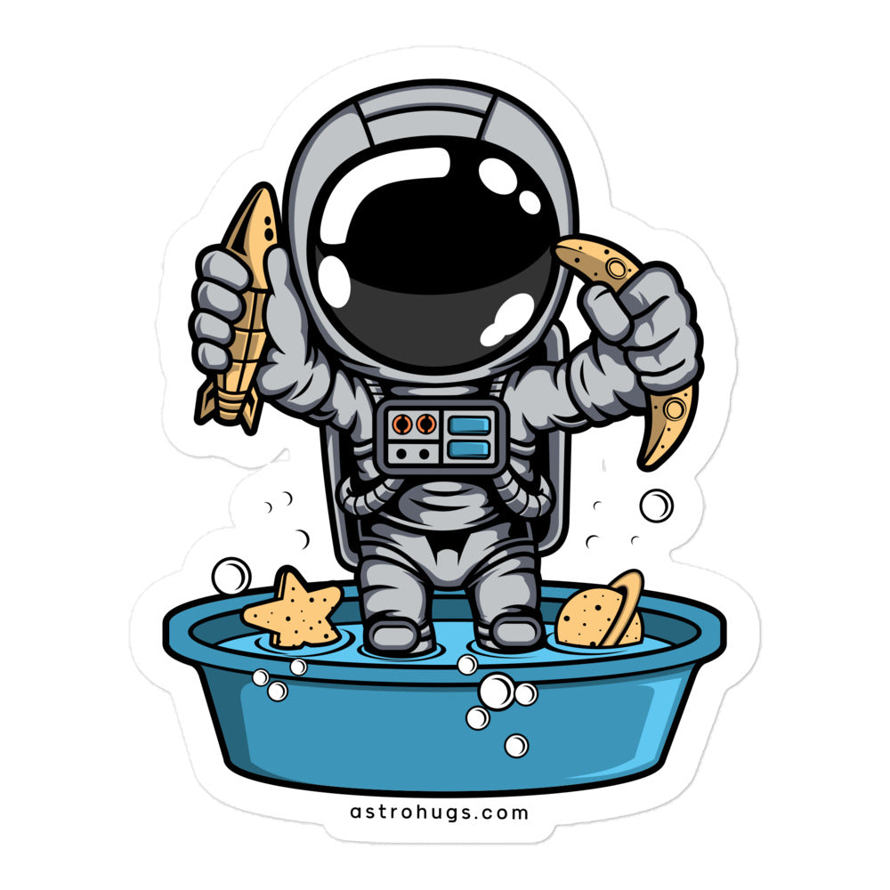 Astronaut Bathtub - Bubble-free stickers - 5.5 x 5.5