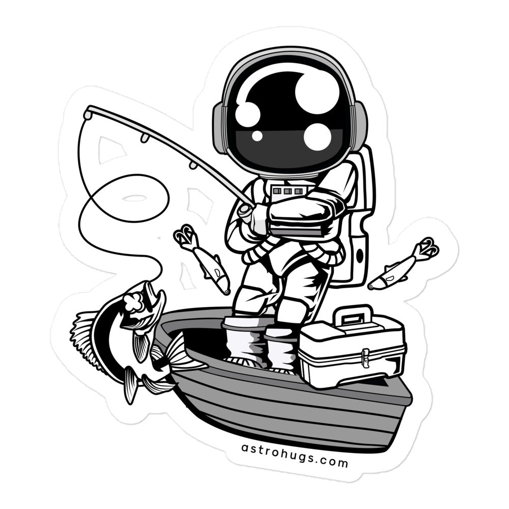 Astronaut Fisherman - Bubble-free stickers - 5.5 x 5.5