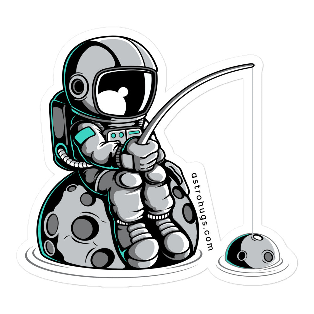 Astronaut Fishing 2 - Bubble-free stickers -  5.5 x 5.5