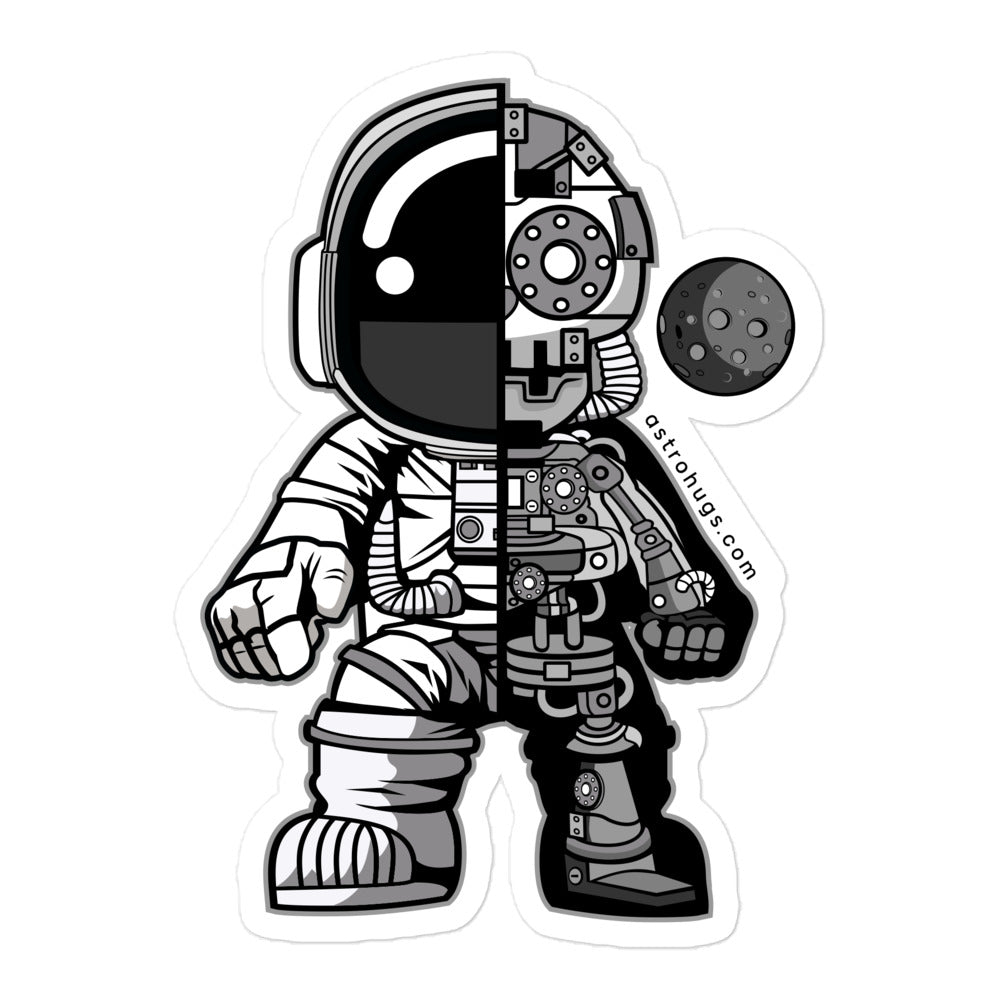 Astronaut Half Robot - Bubble-free stickers - 5.5 x 5.5