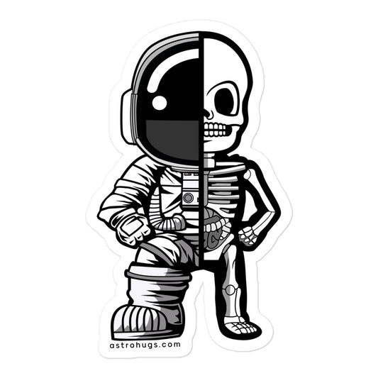 Astronaut Half Skeleton - Bubble-free stickers - 5.5 x 5.5