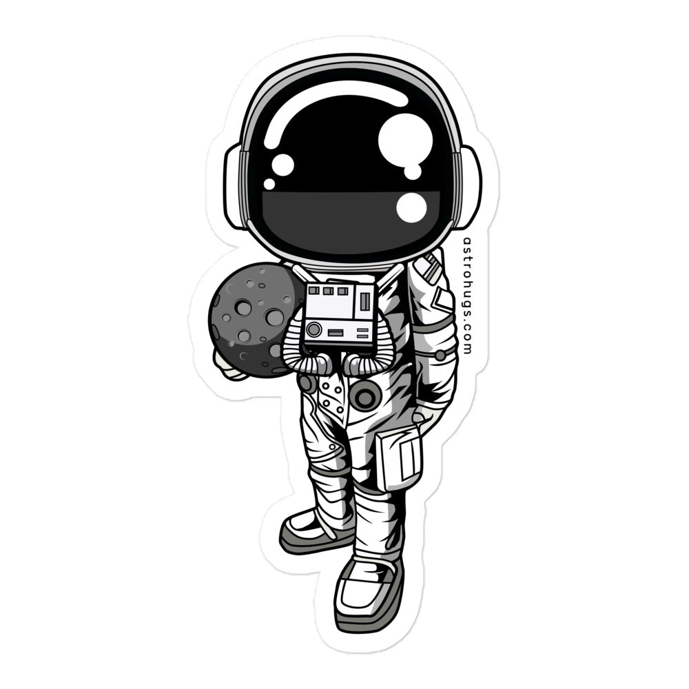 Astronaut Holding the Moon - Bubble-free stickers - 5.5 x 5.5