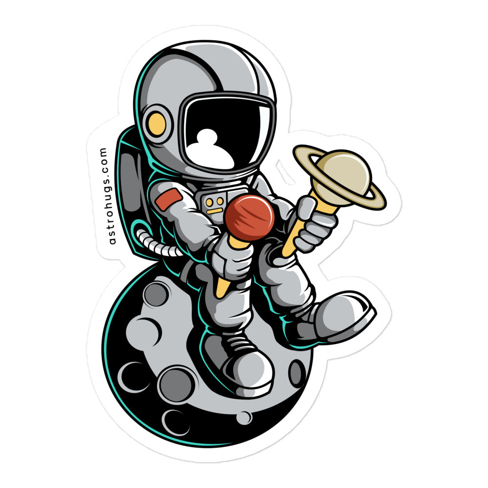 Astronaut Ice Cream - Bubble-free stickers - 5.5 x 5.5