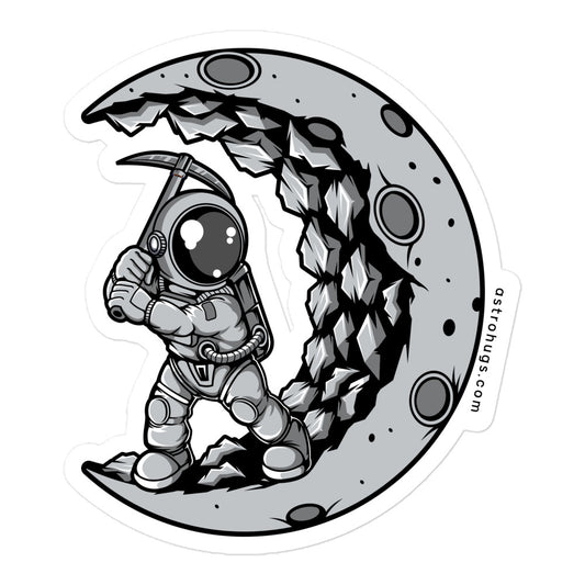 Astronaut Moon Digger - Bubble-free stickers - 5.5 x 5.5