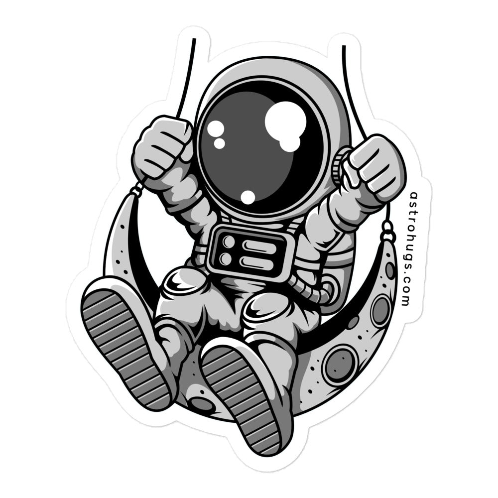 Astronaut Moon Swinger - Bubble-free stickers - 5.5 x 5.5